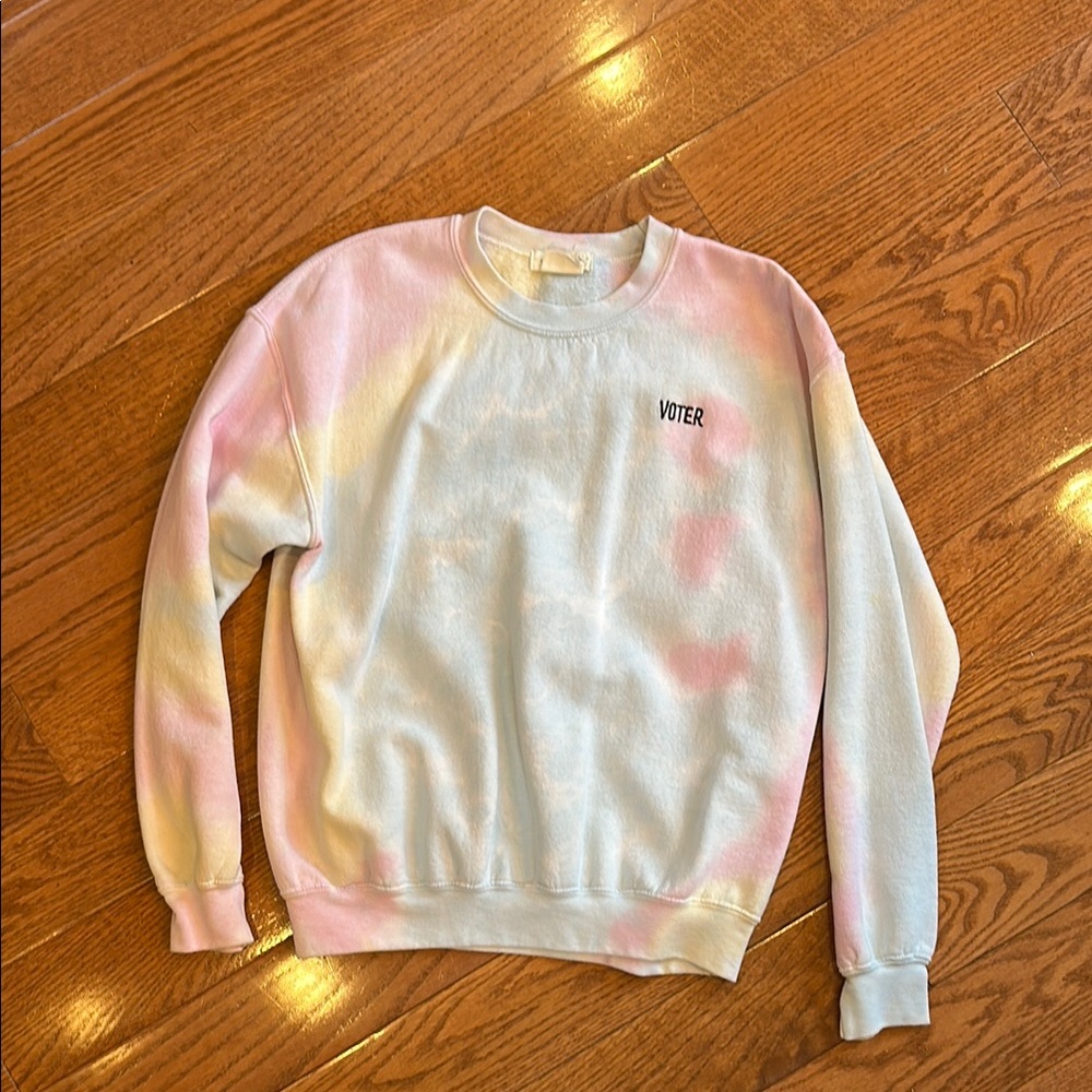 Tie-Dye Sweatshirt with Voter Print
